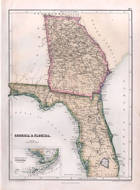 Map of Georgia and Florida